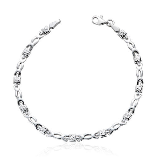 Armbånd i hvit gull 14kt, 19 cm - 16481