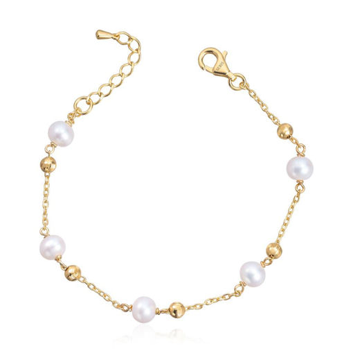 Armbånd FV perle i forgylt sølv, 18.5 cm - 3019219