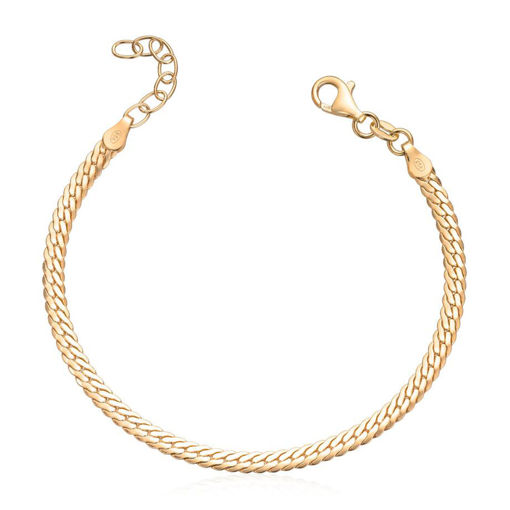 Armbånd rund panser i forgylt sølv, 18 cm - 3058621