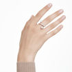 Swarovski Matrix cocktail ring Crystal pearl, Round cut, White, Rhodium plated - 5714378