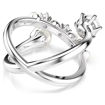 Swarovski Matrix cocktail ring Crystal pearl, Round cut, White, Rhodium plated - 5714378