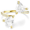 Swarovski Mesmera open ring Heart cut, Pavé, White, Gold-tone plated - 5733479