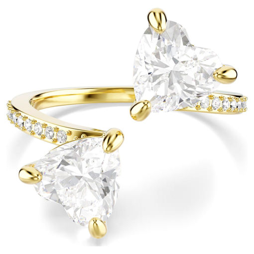 Swarovski Mesmera open ring Heart cut, Pavé, White, Gold-tone plated - 5733479