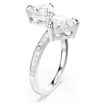 Swarovski Mesmera open ring Heart cut, Pavé, White, Rhodium plated
