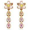 Swarovski Idyllia drop earrings Mixed cuts, Flower, Multicolored, Gold-tone plated - 5732381