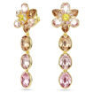 Swarovski Idyllia drop earrings Mixed cuts, Flower, Multicolored, Gold-tone plated - 5732381