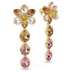 Swarovski Idyllia drop earrings Mixed cuts, Flower, Multicolored, Gold-tone plated - 5732381