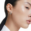 Swarovski øredobber Hyperbola hoop earrings Mixed cuts, Mini, White, Mixed metal finish - 5689718