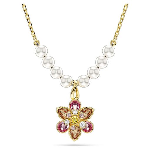 Swarovski smykke Idyllia pendant Crystal pearl, Mixed cuts, Flower, Multicolored, Gold-tone plated - 5723140