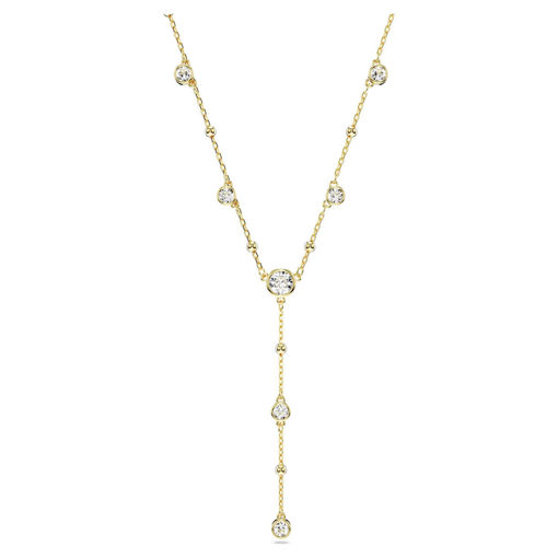 Swarovski collier Imber Y necklace Round cut, White, Gold-tone plated - 5684510