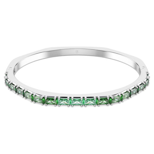 Swarovski armbånd Matrix bangle Baguette cut, Octagon shape, Green, Rhodium plated - 5705785