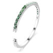 Swarovski armbånd Matrix bangle Baguette cut, Octagon shape, Green, Rhodium plated - 5705785