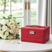 Smykkeskrin,  220x160x125 mm rød/krem - 3463798