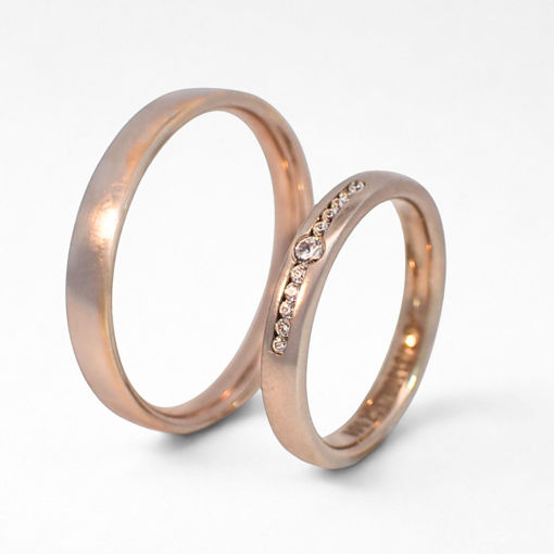 Gifteringer nøttefarget gull 14 kt, 3 mm. GERSTNER - 431309