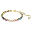 Swarovski armbånd Matrix Tennis bracelet Round cut, Multicolored, Gold-tone plated - 5685691