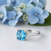 Gullring i 14 kt med topas Swiss blue - 57296