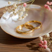 Gifteringer i gult gull 14 kt med diamanter - 282650