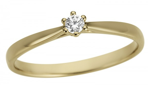 Diamantring i gult gull med 0,05 ct W-Si - 546886