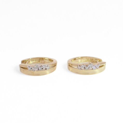 Diamantøredobber i 14kt gull med diamanter 0,06ct W-Si - Bur738291