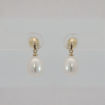 Øredobber i gult gull 14kt med ferskvannperler - Bur711148