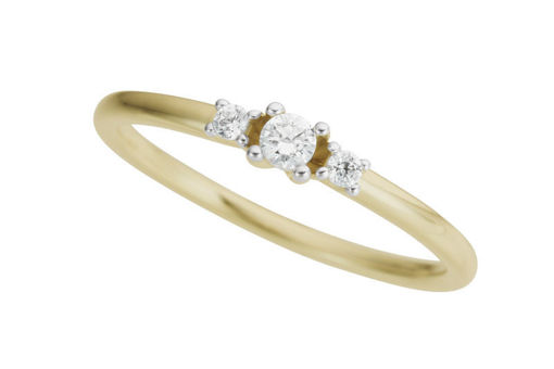 Diamantring - forlovelsesring i gult gull med  0,13 ct W-Si - Bur538278