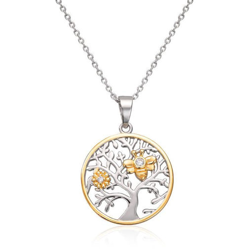 Livets Redd en BIE i sølv forgylt med zirkonia - 3053745