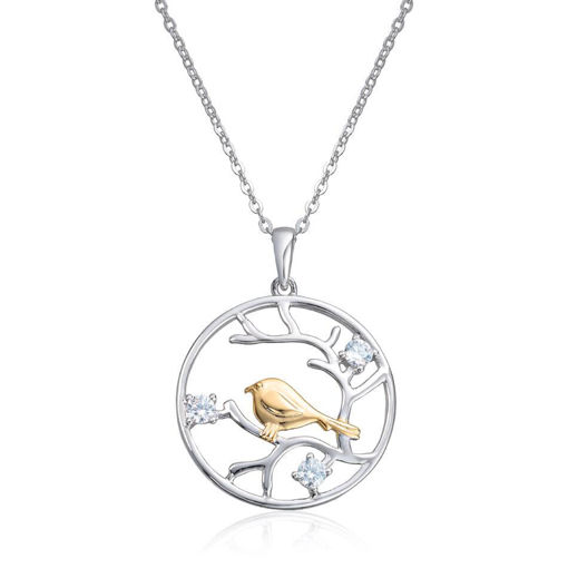 Livets tre i sølv rhodinert med zirkonia - 3049442