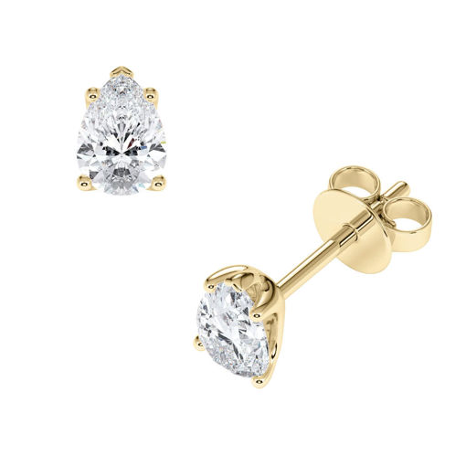 Diamantøredobber Dråpe med  Lab Grown diamanter i 1.00 ct (0,50x2) og River (D) - VS1 - ru-dråpe-100gg