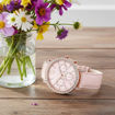 Swarovski klokke Matrix Tennis Chrono watch Swiss Made, Leather strap, Pink, Rose gold-tone finish - 5698300