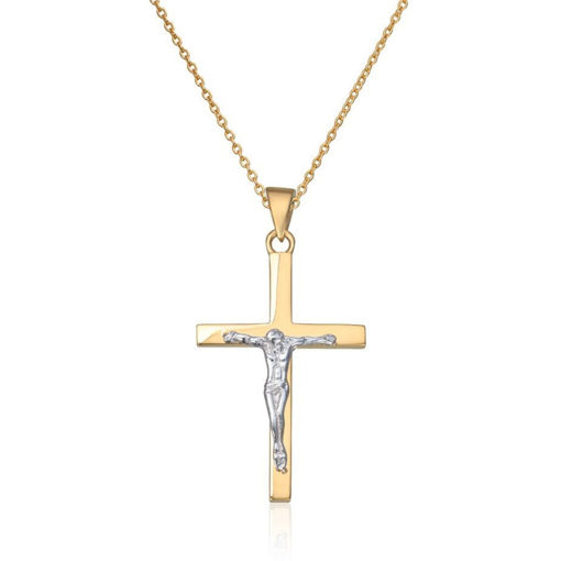 	Gullsmykke kors krusifiks i 14K gult gull - 27493