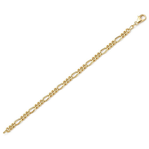 Armbånd i gult gull 14kt, 19 cm. Figaro - 60126