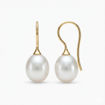 Øredobber i gult gull 14kt med ferskvannperler - Bur711257