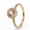 Diamantring i gult gull med 0,15 ct W-Si og morganite - bur573211