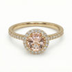 Diamantring i gult gull med 0,15 ct W-Si og morganite - bur573211