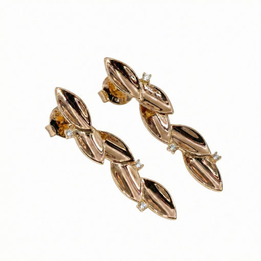 Diamantøredobber i gull med 0,06 ct W-Si - 30710112