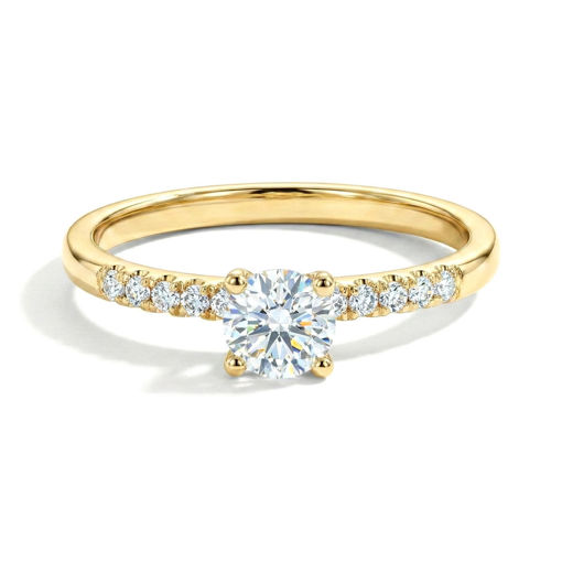 Diamantring med 0.52 ct,  gult gull 18 kt - HR0517