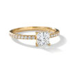 Forlovelsesring med Pricess cut  lab Grown diamant 2,00 ct. R-VS i 18kt gull - 1601-ru-prin-200-lab
