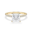 Forlovelsesring med Pricess cut  lab Grown diamant 2,00 ct. R-VS i 18kt gull - 1601-ru-prin-200-lab