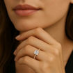 Forlovelsesring med Pricess cut  lab Grown diamant 2,00 ct. R-VS i 18kt gull - 1601-ru-prin-200-lab