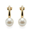 Øredobber i gult gull 14 kt med ferskvannsperler 8 mm - coc003742050