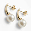 Øredobber i gult gull 14 kt med ferskvannsperler 8 mm - coc003742050