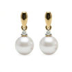 Diamantøredobber i gull med 0,02ct H/SI og perle - BUR721196