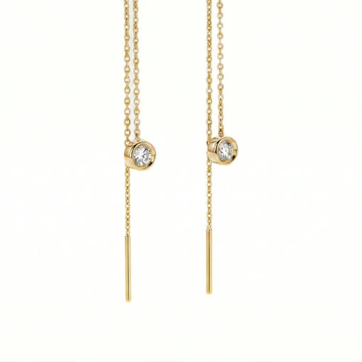 Gulløredobber i 18 kt med zirkonia - 01-87-104