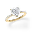 Forlovelsesring med Hjerte lab Grown diamant 2,00 ct. R-VS i 18kt gull - 1602-ru-hjerte-200-lab