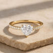 Forlovelsesring med Hjerte lab Grown diamant 2,00 ct. R-VS i 18kt gull - 1602-ru-hjerte-200-lab