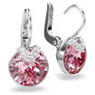 Swarovski øredobber Bella V drop earrings Round cut, Pink, Rhodium plated - 5734235