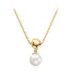Gullsmykke med ferksvannsperle - 27377