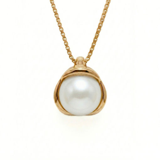 Smykke i 14kt gull med perle - bur210928