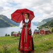Bunadsparaply rød, Trønder - 0701000266