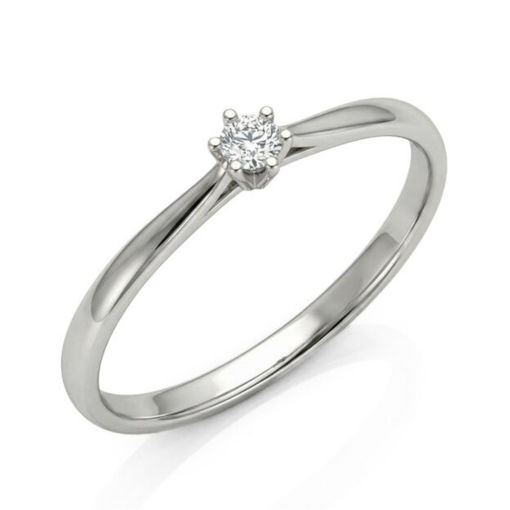 Diamantring i hvitt gull med 0,05 ct W-Si - 546885